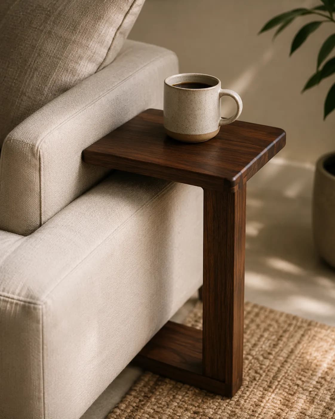 Interlocking Teak Side Table — view 1