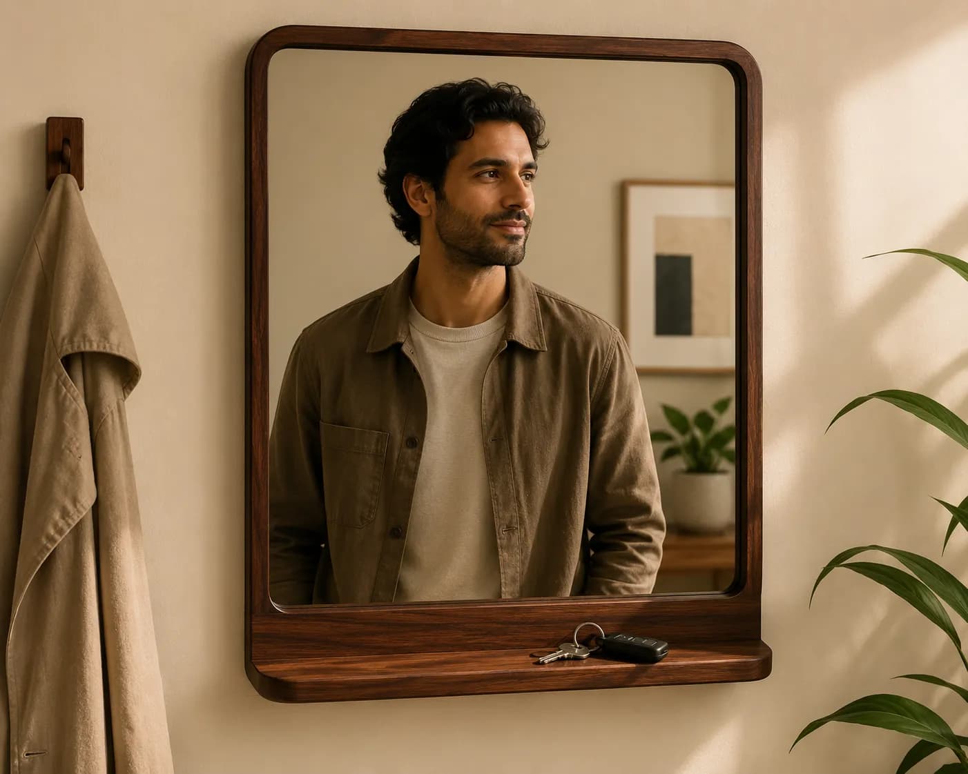 Floating Sheesham Mirror — view 1