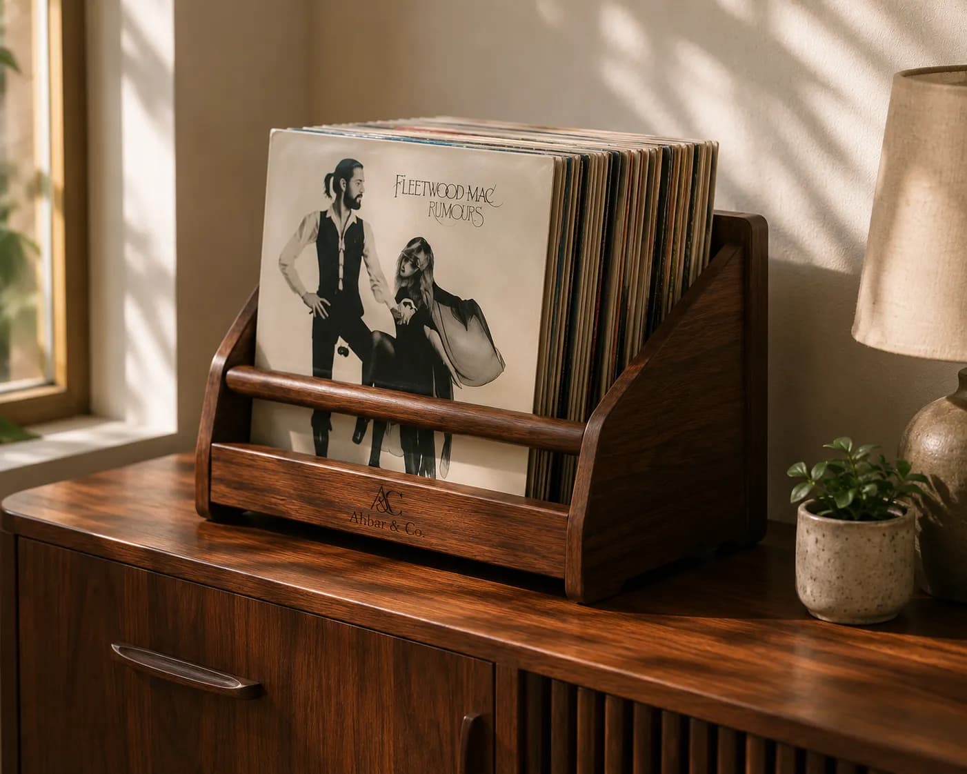 Half-Lap Sheesham Magazine Rack — view 1